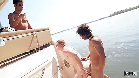 Sexy blonde babe a massage with her pussy