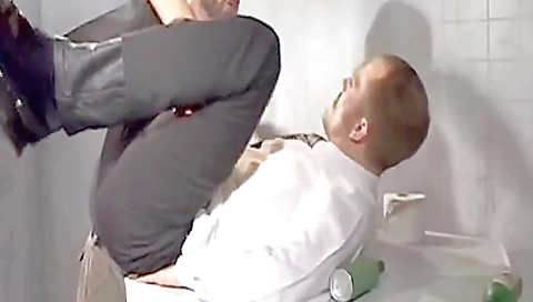 Hot asian slut gets fucked by a dildo machine