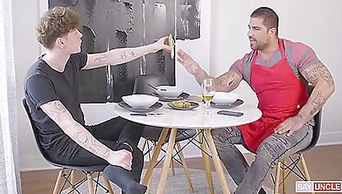 Black haired chick fucking hard in the kitchen