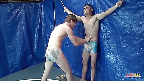 Masage with a sexy brunette hair