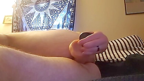 Sultry blonde plays with her tight pussy